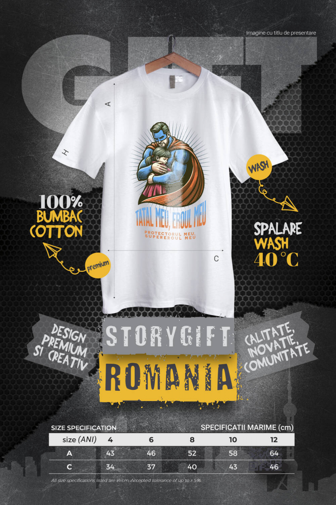 Tricou Femei, Barbati, Copii, Fata, Baiat, Unisex Personalizat Cadouri Personalizate Tata și Fiică | Cel Mai Iubit Tata, Dragoste Familie [4]