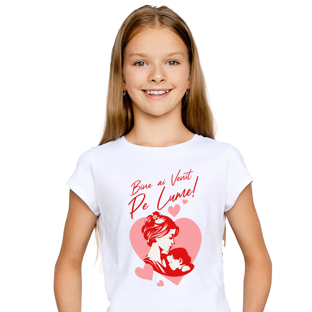 Tricou Femei, Barbati, Copii, Fata, Baiat, Unisex Personalizat Decor Personalizat Mama și Copil - „Bine Ai Venit Pe Lume” [2]