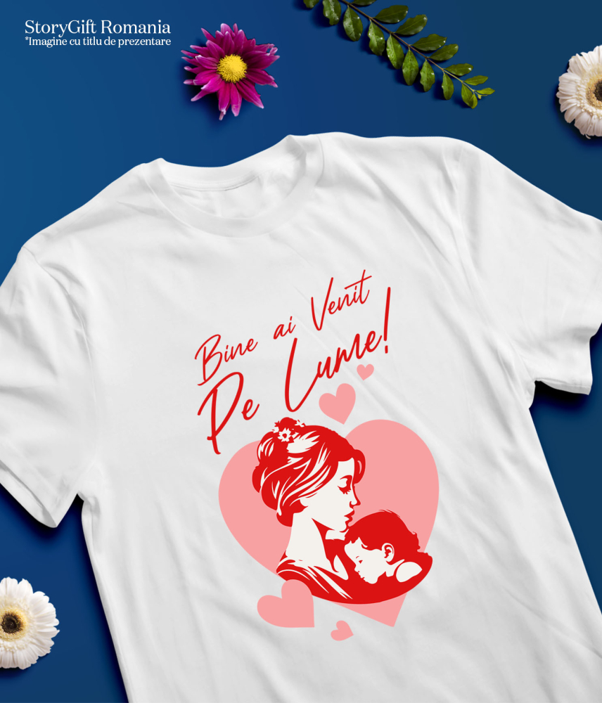 Tricou Femei, Barbati, Copii, Fata, Baiat, Unisex Personalizat Decor Personalizat Mama și Copil - „Bine Ai Venit Pe Lume” [5]