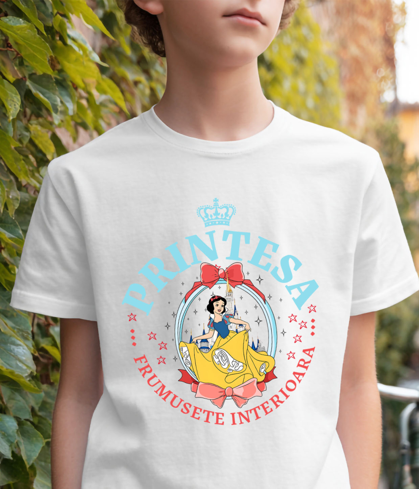 Tricou Copii cu Printesa - Oglinda Albei ca Zapada 100% Bumbac, Alb, 10 Ani [4]