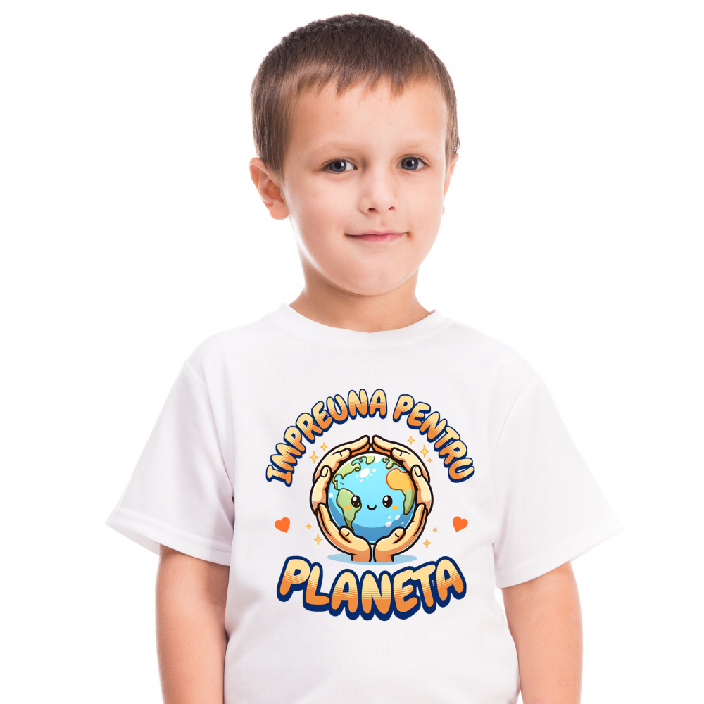 Tricou Femei, Barbati, Copii, Fata, Baiat, Unisex Personalizat "Pui și Planeta Pământ - Produse Personalizate pentru Familie, Copii, Tati și Prieteni" [1]