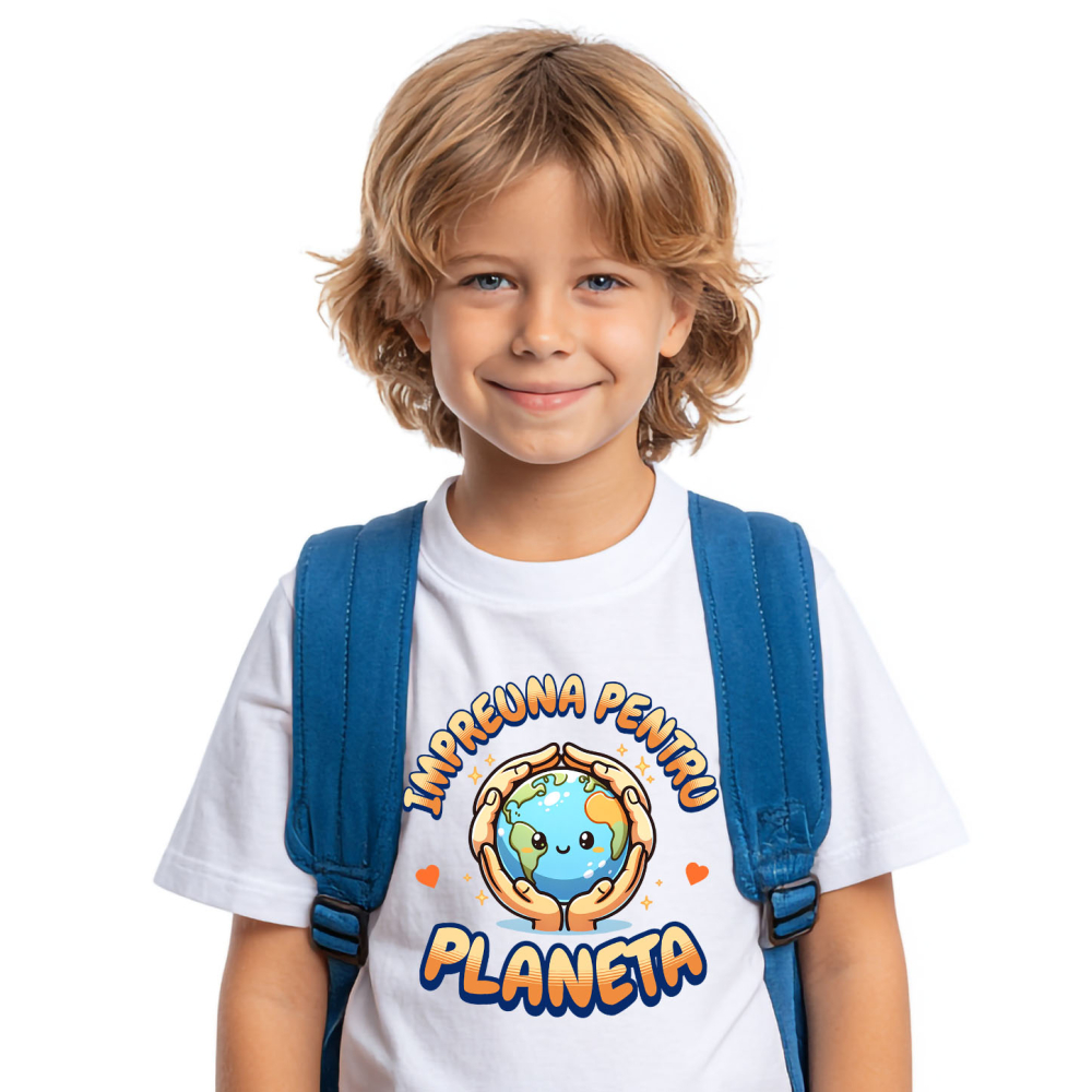 Tricou Femei, Barbati, Copii, Fata, Baiat, Unisex Personalizat "Pui și Planeta Pământ - Produse Personalizate pentru Familie, Copii, Tati și Prieteni" [2]