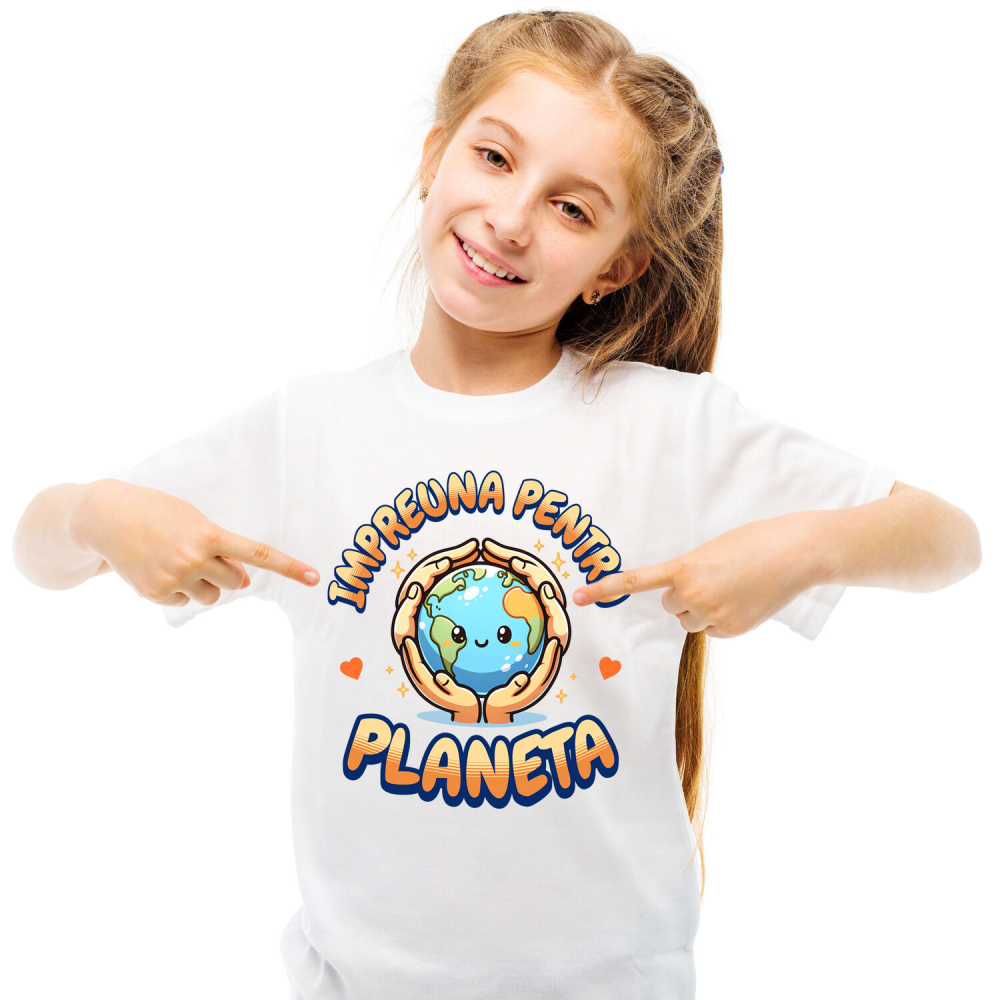 Tricou Femei, Barbati, Copii, Fata, Baiat, Unisex Personalizat "Pui și Planeta Pământ - Produse Personalizate pentru Familie, Copii, Tati și Prieteni" [2]