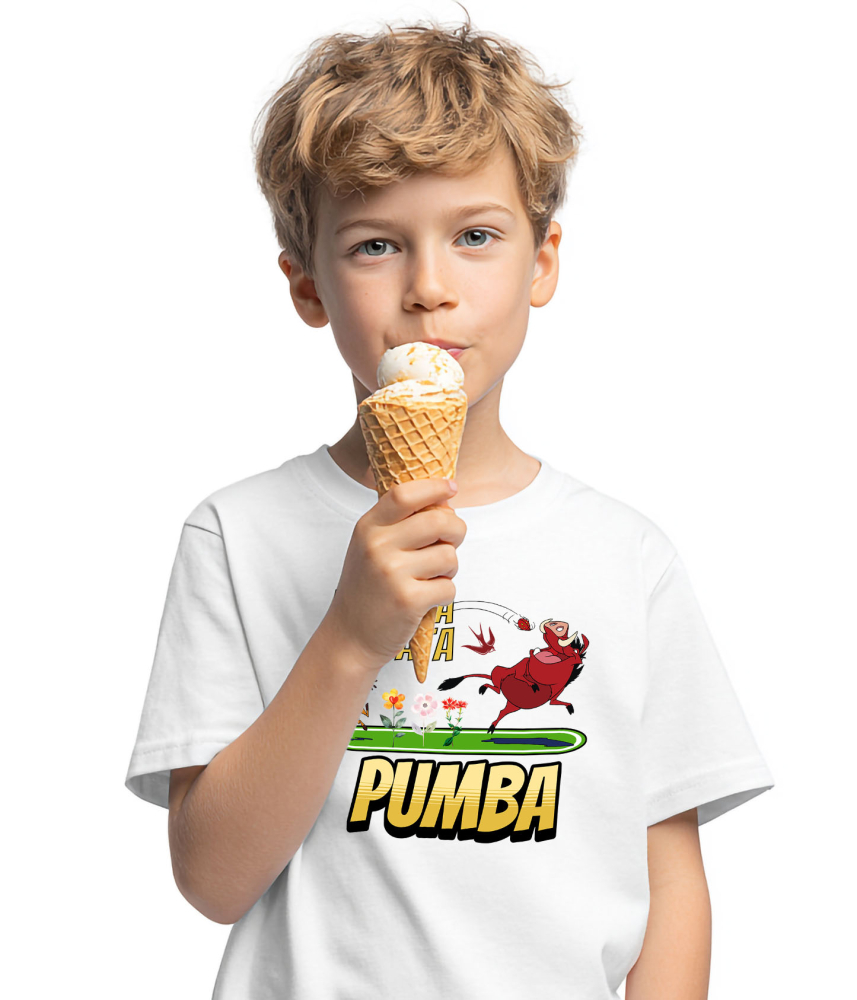 Tricou Copii cu Pumba, îndrăgostit până peste urechi, cu inimioare 100% Bumbac, Alb, 6 Ani [3]