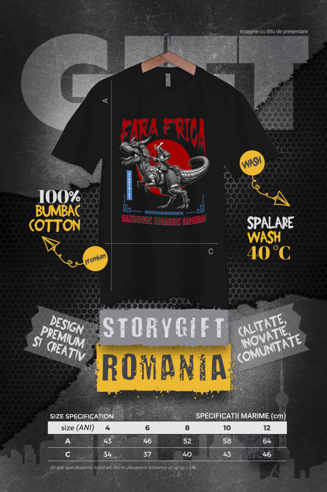 Tricou Femei, Barbati, Copii, Fata, Baiat, Unisex Personalizat Războinic Jurassic Samurai - Dinozaur T-Rex în Stil Chinezesc - Cadouri Personalizate [4]
