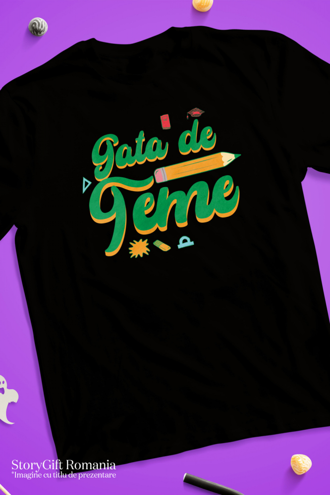 Tricou Femei, Barbati, Copii, Fata, Baiat, Unisex Personalizat Rechizite Școlare – Creion Gata de Școală pentru Copii [3]