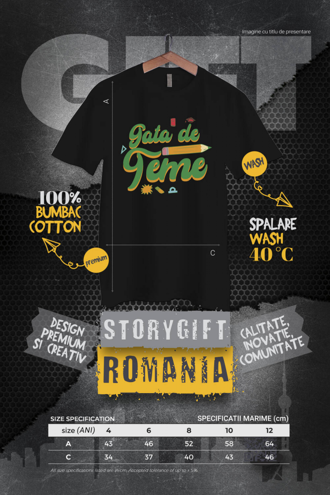 Tricou Femei, Barbati, Copii, Fata, Baiat, Unisex Personalizat Rechizite Școlare – Creion Gata de Școală pentru Copii [4]