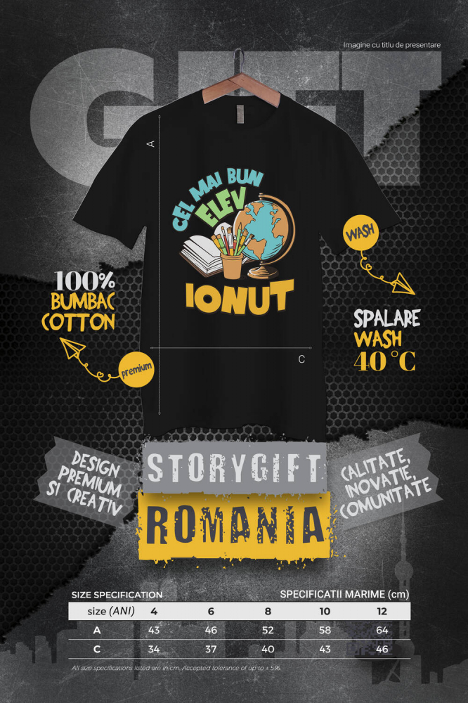 Tricou Femei, Barbati, Copii, Fata, Baiat, Unisex Personalizat Rechizite Școlare Personalizate: Glob Pământesc, Carioci, Pensule și Cadouri Educaționale pentru Familie și Copii [4]