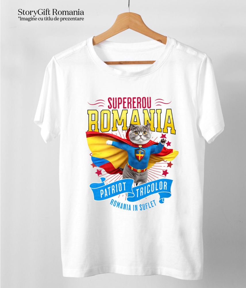 Tricou Femei, Barbati, Copii, Fata, Baiat, Unisex Personalizat Pisica Scottish Fold în Costum de Căpitan România – Cadou Personalizat pentru Iubitorii de Pisici [5]