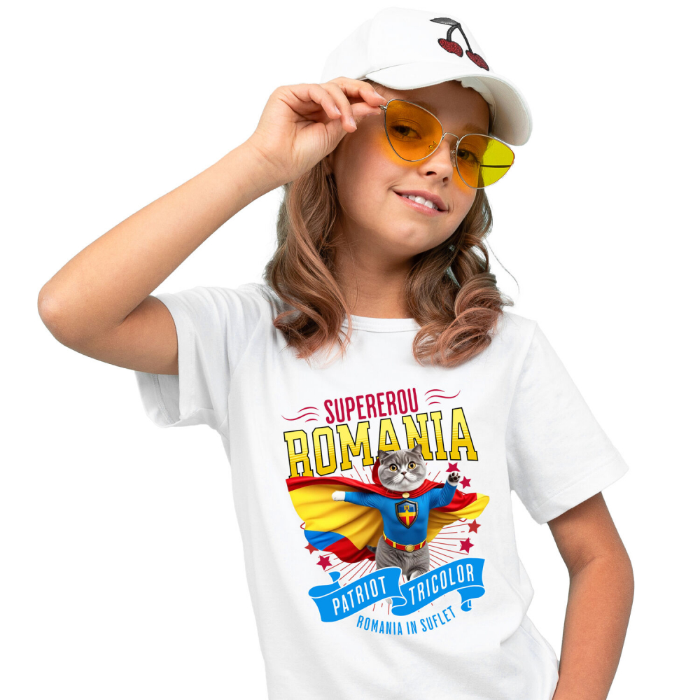 Tricou Femei, Barbati, Copii, Fata, Baiat, Unisex Personalizat Pisica Scottish Fold în Costum de Căpitan România – Cadou Personalizat pentru Iubitorii de Pisici [2]