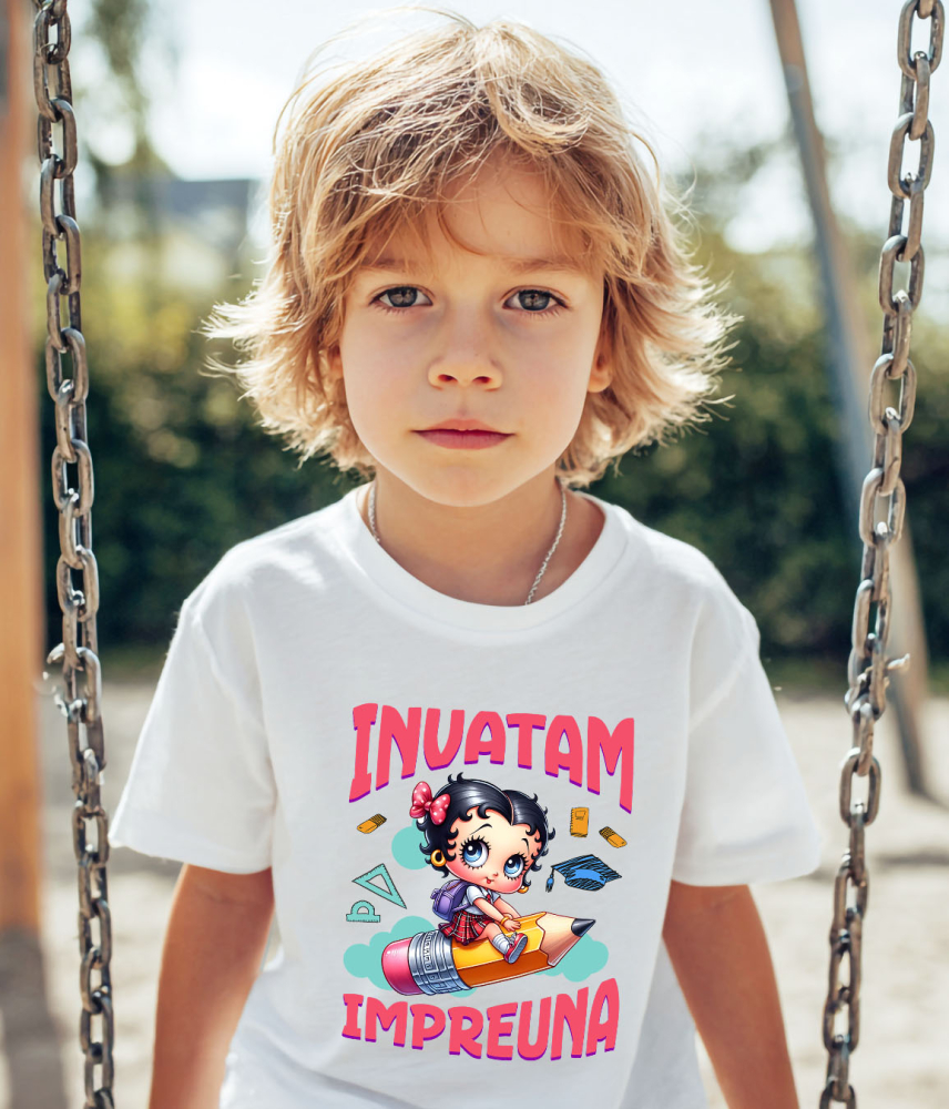 Tricou Copii cu Scufita Rosie – Invatatura Cu Prieteni La Fiecare Pas 100% Bumbac, Alb, 12 Ani [4]