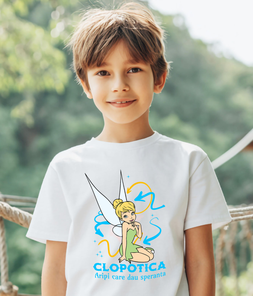 Tricou Copii cu Secretele Clopoticai și zanele padurii 100% Bumbac, Alb, 10 Ani [4]