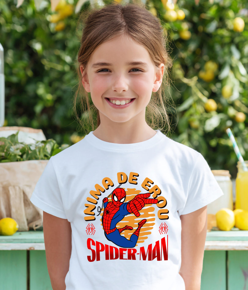 Tricou Copii cu Spidere-Man - Calatoria Eroului cu Puteri de Paianjen 100% Bumbac, Alb, 12 Ani [4]