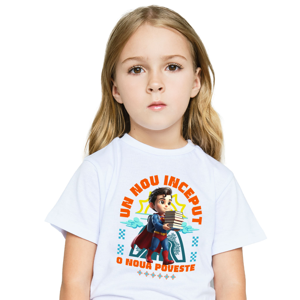 Tricou Copii cu Spiderman – Primii Pași Spre Cunoaștere Cu Superputeri 100% Bumbac, Alb, 8 Ani [2]