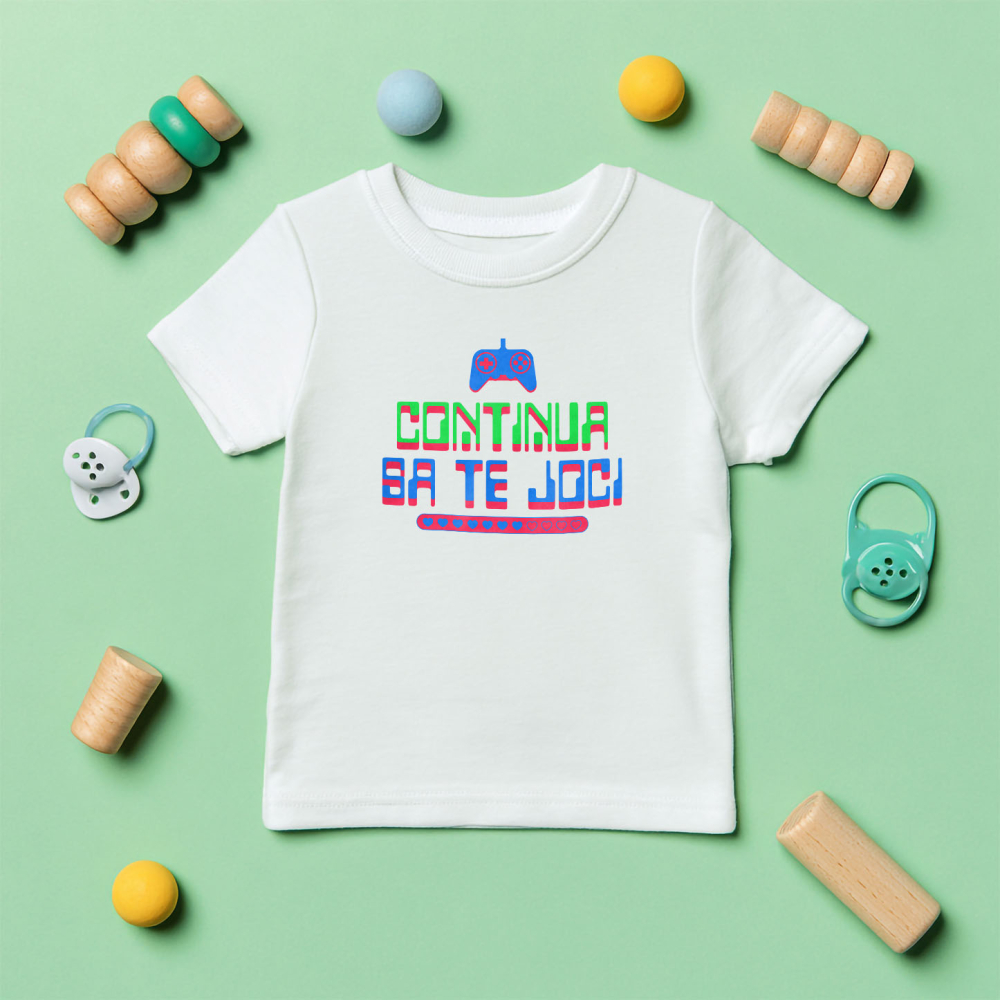Tricou Femei, Barbati, Copii, Fata, Baiat, Unisex Personalizat Manetă PS cu Text „Continuă să te Joci” - Cadou Personalizat pentru Gamers și Iubitori ai Lumei Digitale [5]
