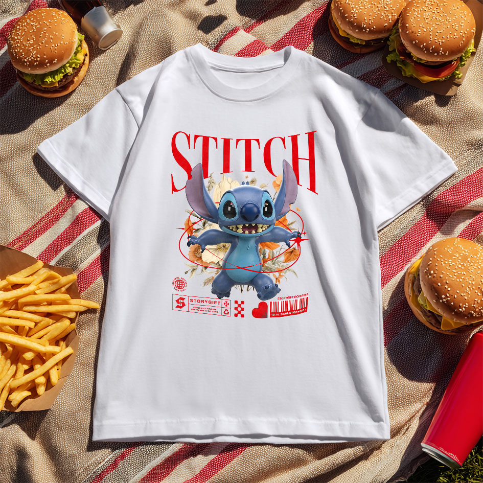 Tricou Copii cu Stitch: Flori Magice din Universul Disney 100% Bumbac, Alb, 10 Ani [5]