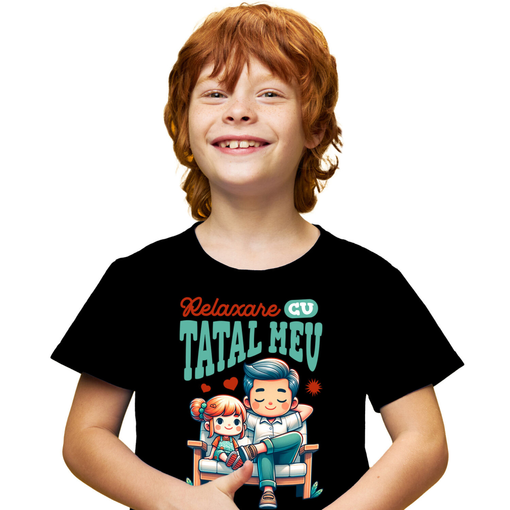 Tricou Femei, Barbati, Copii, Fata, Baiat, Unisex Personalizat Tata și Fiica Pe Bancă „Cu Tatal Meu” – Cadou Personalizat Familie și Relaxare [2]