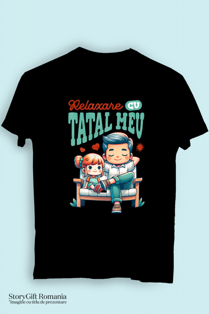 Tricou Femei, Barbati, Copii, Fata, Baiat, Unisex Personalizat Tata și Fiica Pe Bancă „Cu Tatal Meu” – Cadou Personalizat Familie și Relaxare [3]