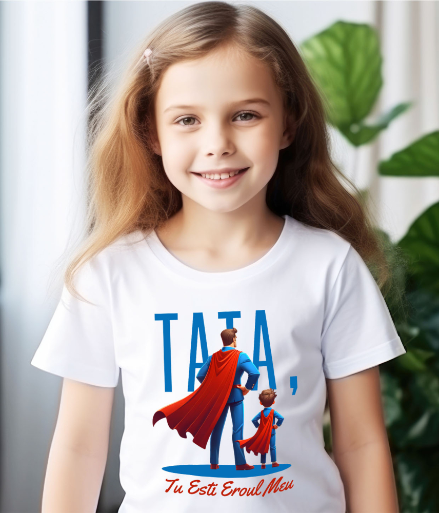Tricou Femei, Barbati, Copii, Fata, Baiat, Unisex Personalizat Cadouri Personalizate Tata și Fiu | Tatal Meu Eroul Meu, Dragoste Familie [4]