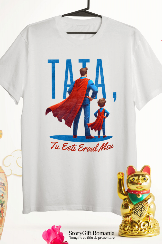 Tricou Femei, Barbati, Copii, Fata, Baiat, Unisex Personalizat Cadouri Personalizate Tata și Fiu | Tatal Meu Eroul Meu, Dragoste Familie [3]