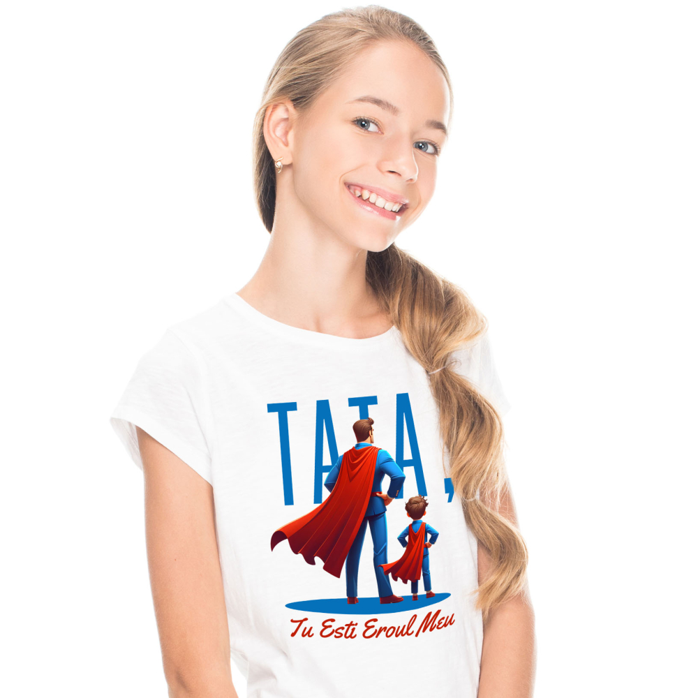 Tricou Femei, Barbati, Copii, Fata, Baiat, Unisex Personalizat Cadouri Personalizate Tata și Fiu | Tatal Meu Eroul Meu, Dragoste Familie [2]