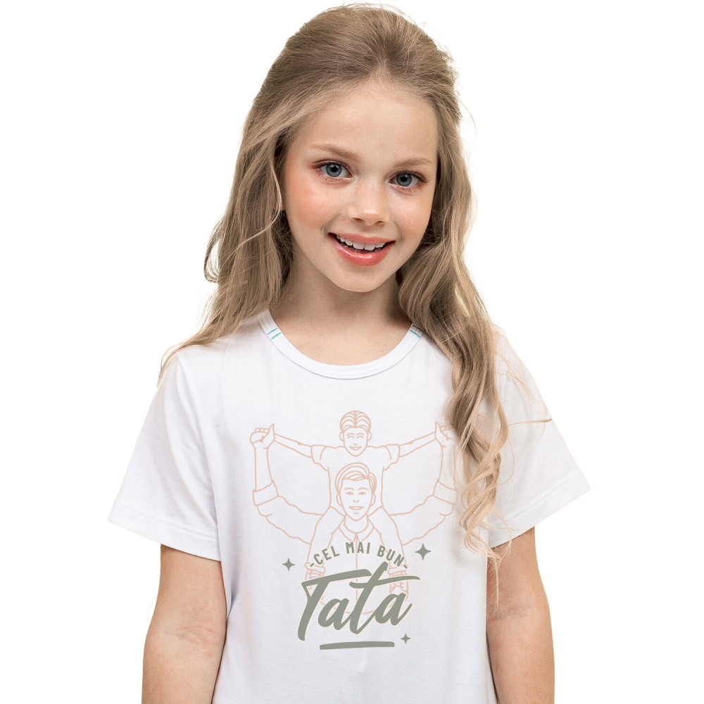 Tricou Femei, Barbati, Copii, Fata, Baiat, Unisex Personalizat Tricou Personalizat Tata – Cadou Perfect „Cel Mai Bun Tata Din Lume” [1]