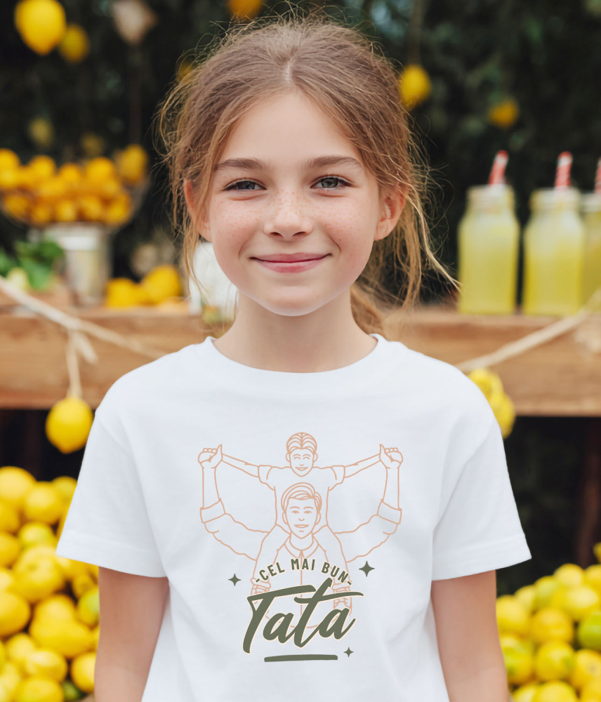 Tricou Femei, Barbati, Copii, Fata, Baiat, Unisex Personalizat Tricou Personalizat Tata – Cadou Perfect „Cel Mai Bun Tata Din Lume” [3]