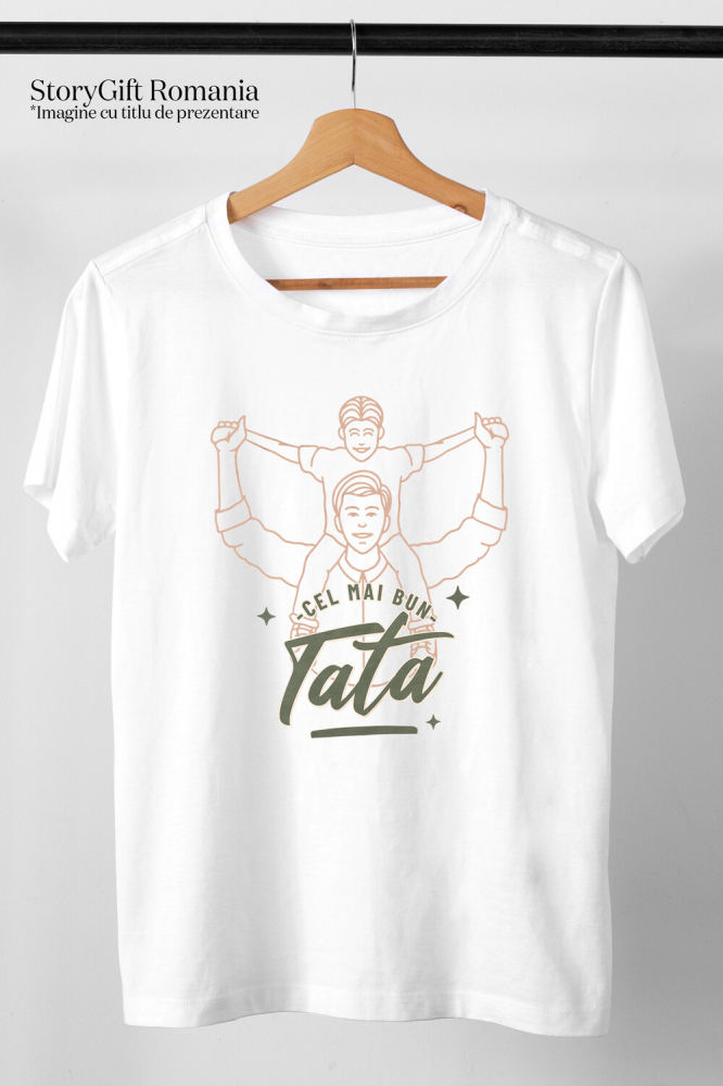 Tricou Femei, Barbati, Copii, Fata, Baiat, Unisex Personalizat Tricou Personalizat Tata – Cadou Perfect „Cel Mai Bun Tata Din Lume” [3]