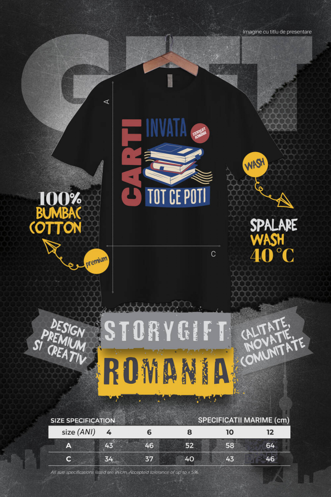 Tricou Femei, Barbati, Copii, Fata, Baiat, Unisex Personalizat Cărți Motivaționale pentru Dezvoltare Personală - Învață Tot Ce Poți! [4]