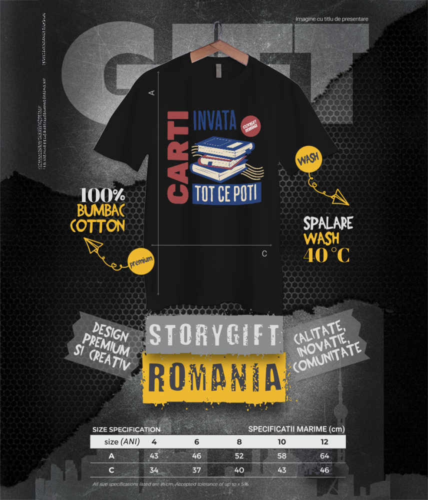 Tricou Femei, Barbati, Copii, Fata, Baiat, Unisex Personalizat Cărți Motivaționale pentru Dezvoltare Personală - Învață Tot Ce Poți! [6]