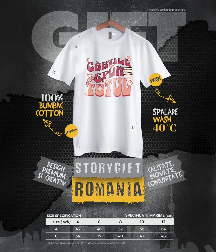 Tricou Femei, Barbati, Copii, Fata, Baiat, Unisex Personalizat Teanc de Cărți de Studii și Flori Colorate - Educație și Dezvoltare Personală [6]