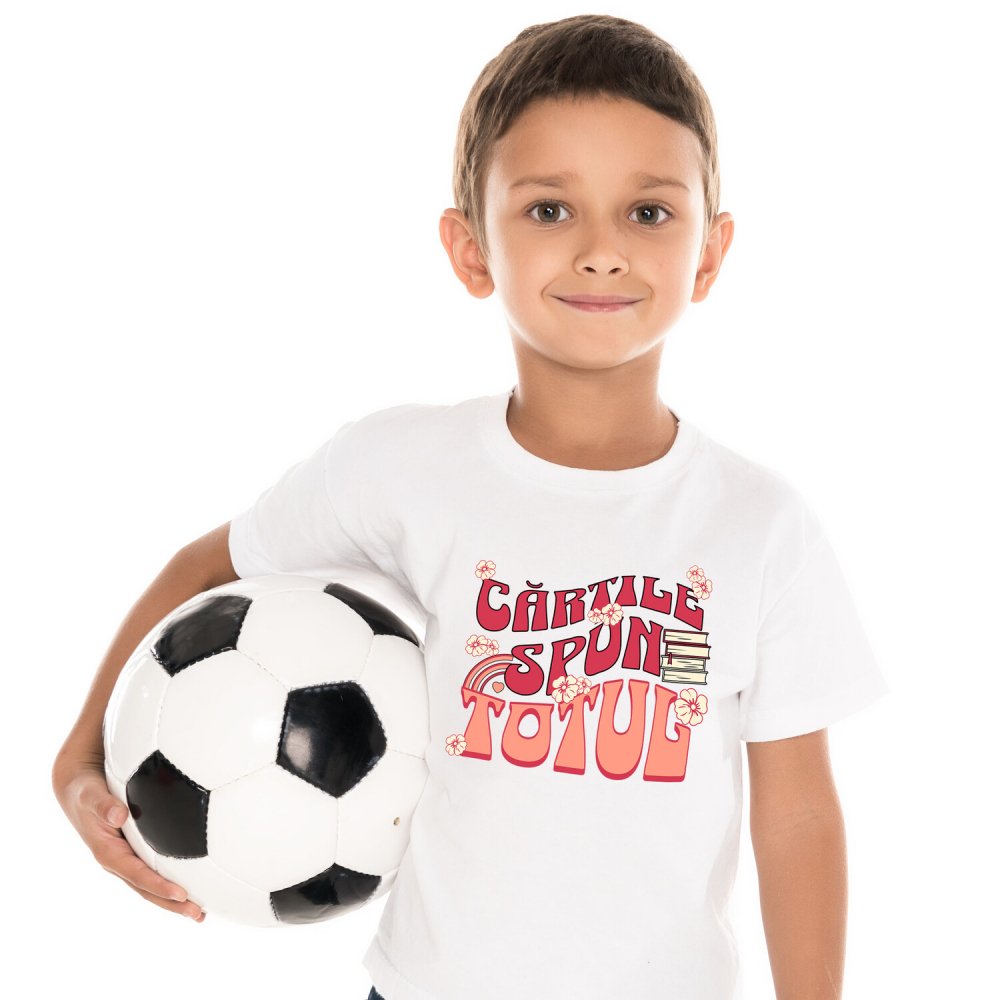 Tricou Femei, Barbati, Copii, Fata, Baiat, Unisex Personalizat Teanc de Cărți de Studii și Flori Colorate - Educație și Dezvoltare Personală [2]