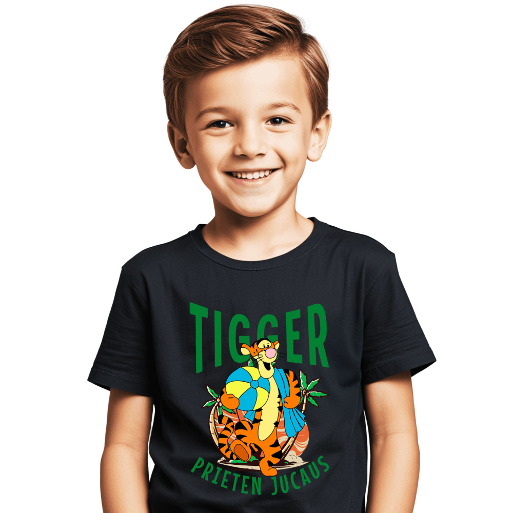 Tricou Copii cu Tigger și Marea Cautare a Florilor 100% Bumbac, Negru, 12 Ani [2]
