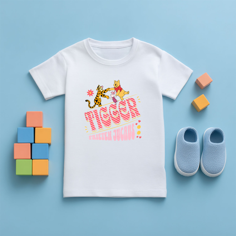Tricou Copii cu Tigger și Prietenii – Împreuna Mereu 100% Bumbac, Alb, 8 Ani [5]