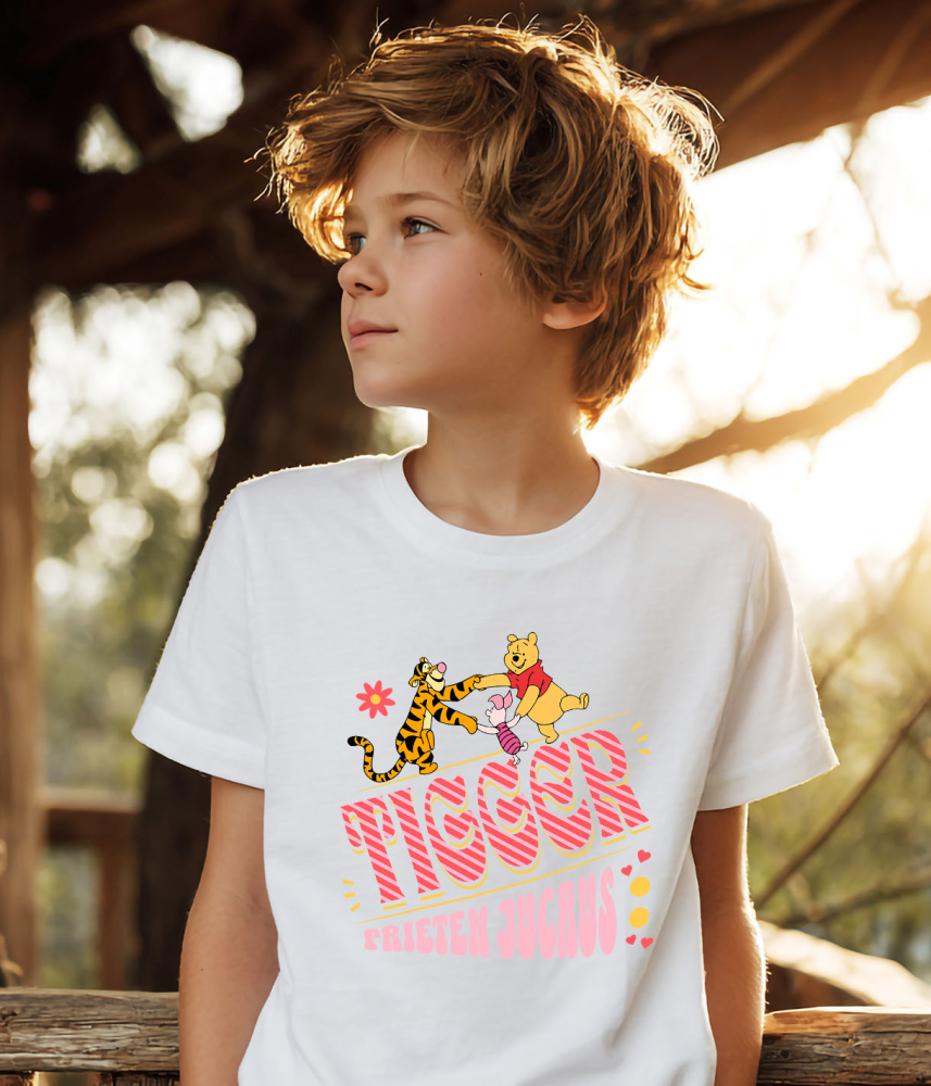 Tricou Copii cu Tigger și Prietenii – Împreuna Mereu 100% Bumbac, Alb, 8 Ani [4]