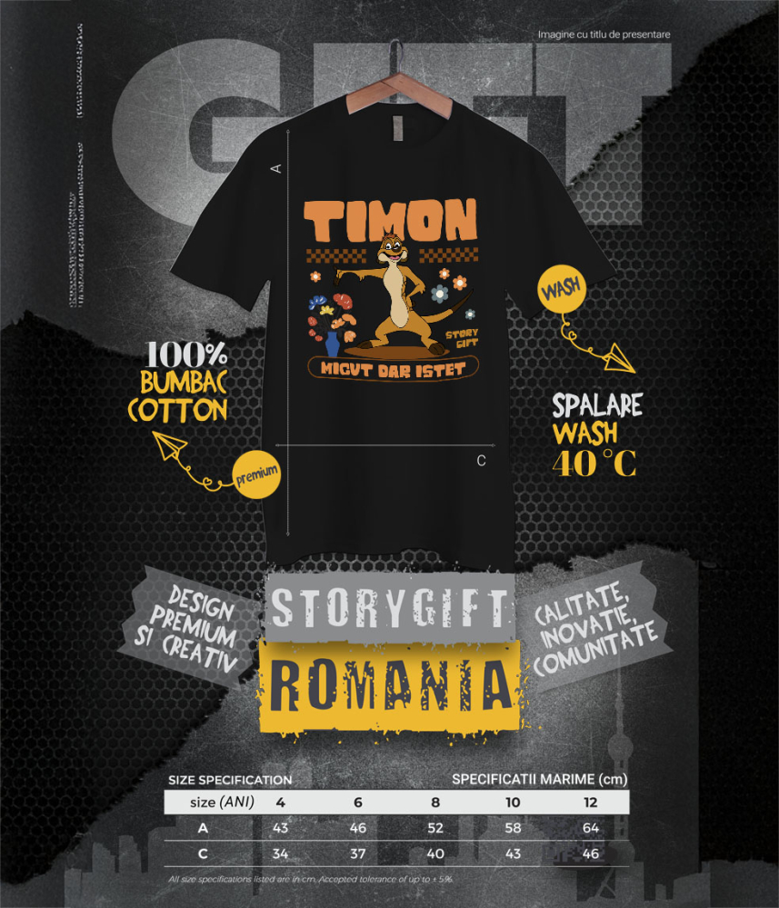 Tricou Copii cu Tigger si Prietenii Palmierilor 100% Bumbac, Negru, 12 Ani [6]