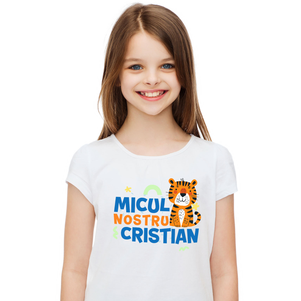 Tricou Femei, Barbati, Copii, Fata, Baiat, Unisex Personalizat Tigru Animat cu Mesaj de Dragoste pentru Familie și Copii - Cadou Personalizat [2]