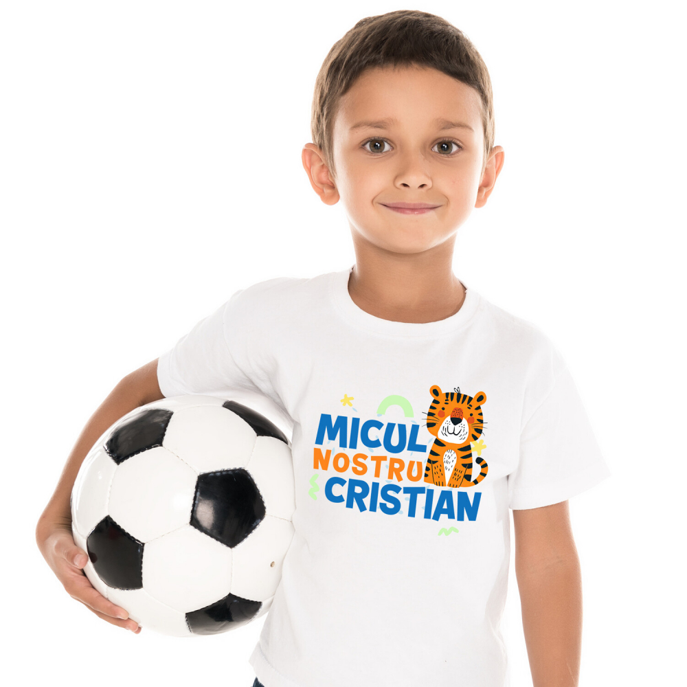 Tricou Femei, Barbati, Copii, Fata, Baiat, Unisex Personalizat Tigru Animat cu Mesaj de Dragoste pentru Familie și Copii - Cadou Personalizat [2]