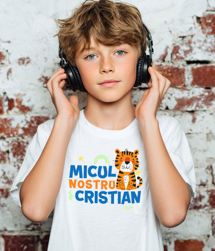 Tricou Femei, Barbati, Copii, Fata, Baiat, Unisex Personalizat Tigru Animat cu Mesaj de Dragoste pentru Familie și Copii - Cadou Personalizat [3]