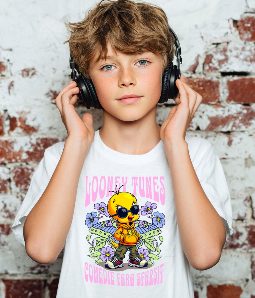 Tricou Copii cu Tweety – galben si plin de culoare 100% Bumbac, Alb, 8 Ani [3]