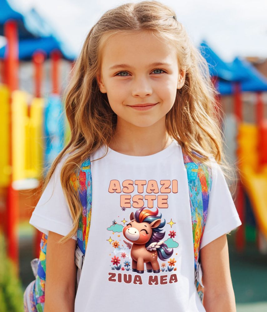 Tricou Femei, Barbati, Copii, Fata, Baiat, Unisex Personalizat Unicorn Vesel cu Flori – Cadou Personalizat pentru Ziua Mea [3]