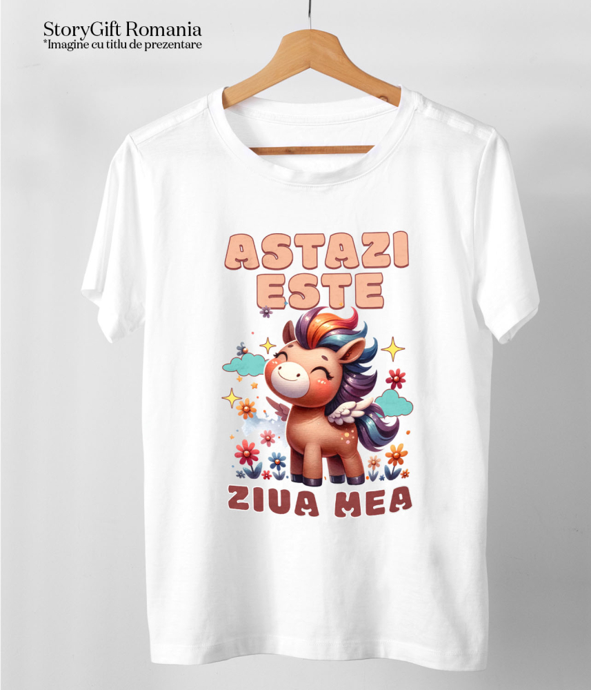 Tricou Femei, Barbati, Copii, Fata, Baiat, Unisex Personalizat Unicorn Vesel cu Flori – Cadou Personalizat pentru Ziua Mea [5]
