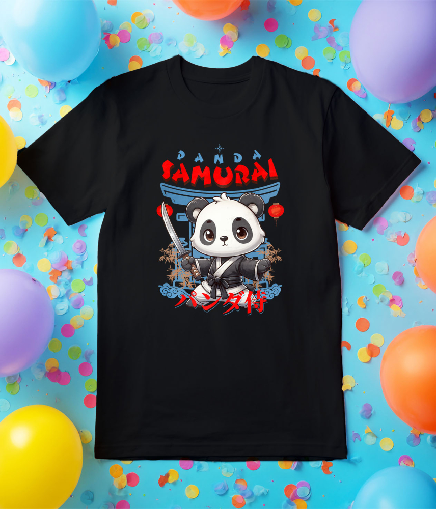 Tricou Femei, Barbati, Copii, Fata, Baiat, Unisex Personalizat Panda Samurai Ninja – Cadou Personalizat pentru Copii și Familie [5]