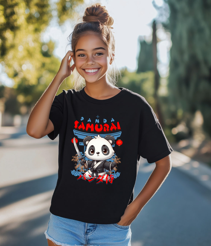 Tricou Femei, Barbati, Copii, Fata, Baiat, Unisex Personalizat Panda Samurai Ninja – Cadou Personalizat pentru Copii și Familie [4]