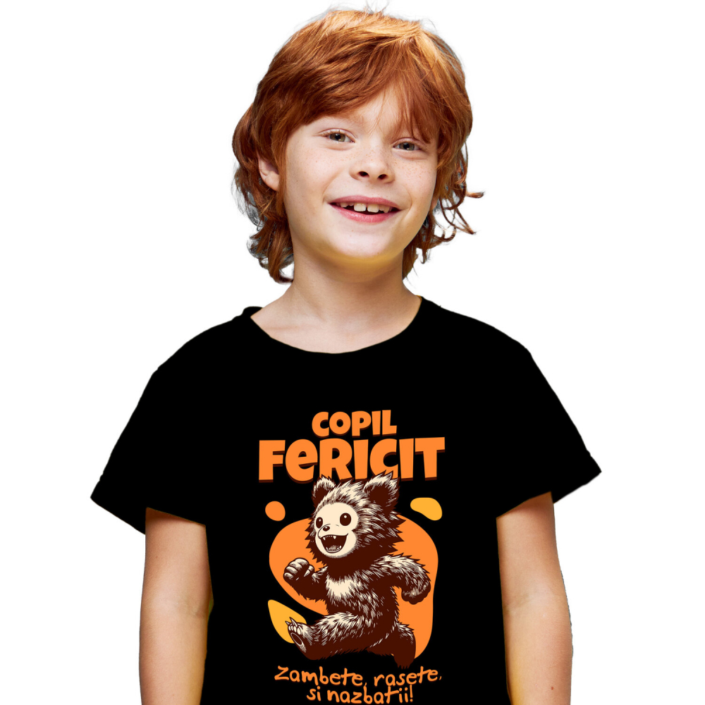 Tricou Femei, Barbati, Copii, Fata, Baiat, Unisex Personalizat Urs Brun Vesel Alergând – Cadou Personalizat pentru Copii și Familie [1]