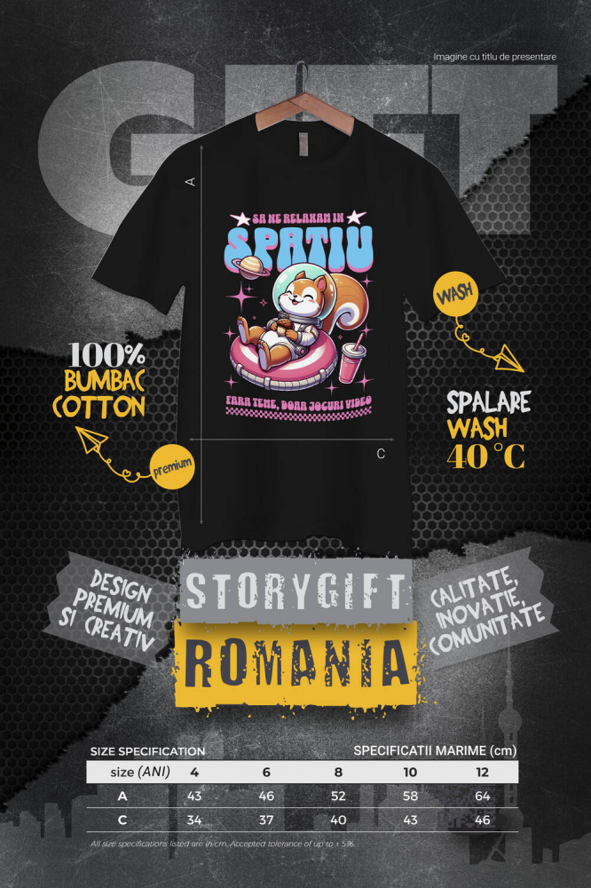 Tricou Femei, Barbati, Copii, Fata, Baiat, Unisex Personalizat Veveriță în Costum Spațial pe Gogoasă Roz – Cadou Amuzant pentru Copii și Familie [4]