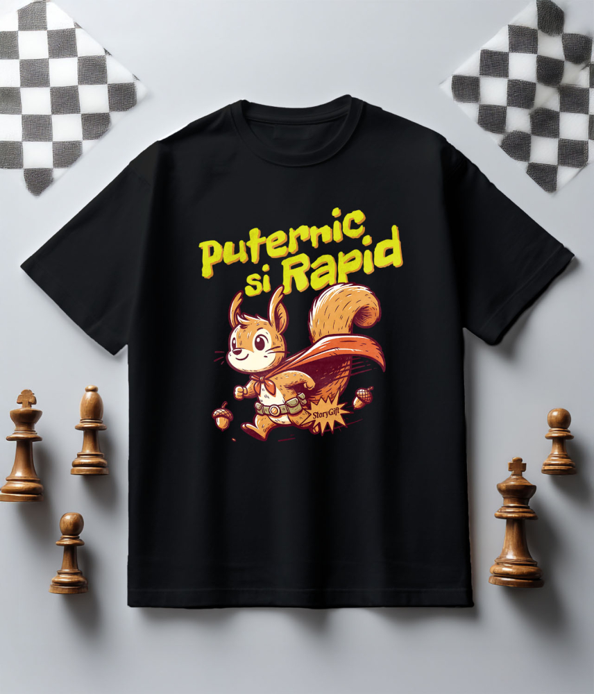 Tricou Femei, Barbati, Copii, Fata, Baiat, Unisex Personalizat Veverița Cu Pelerină De Super Erou Curcubeu – Cadou Personalizat Puternic Și Rapid Pentru Copii [5]