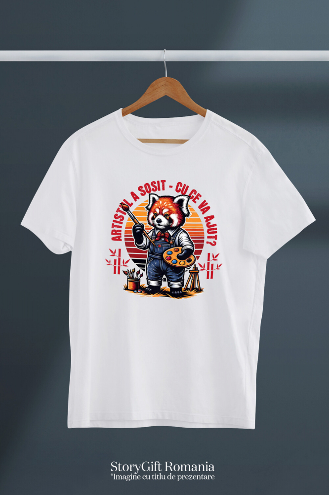 Tricou Femei, Barbati, Copii, Fata, Baiat, Unisex Personalizat Vulpe Artistă cu Pensulă – Cadou Personalizat pentru Copii și Familie [3]