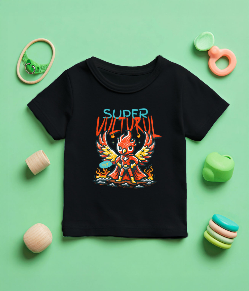 Tricou Femei, Barbati, Copii, Fata, Baiat, Unisex Personalizat Vultur Desenat Roșu Cu Costum De Super Erou – Cadou Personalizat „Super Vultur” [5]