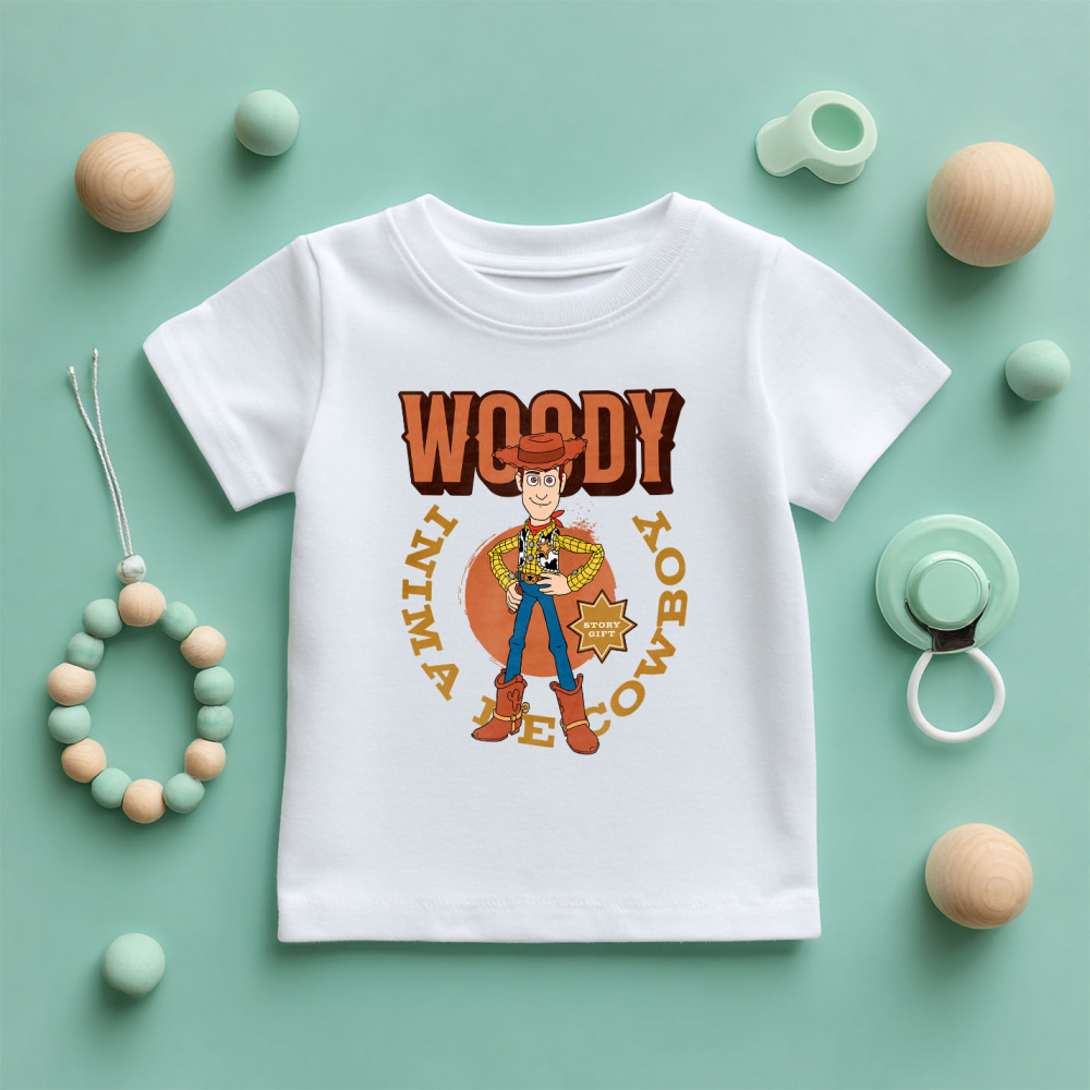 Tricou Copii cu Woody la datorie, cu zambet si caciula 100% Bumbac, Alb, 4 Ani [5]